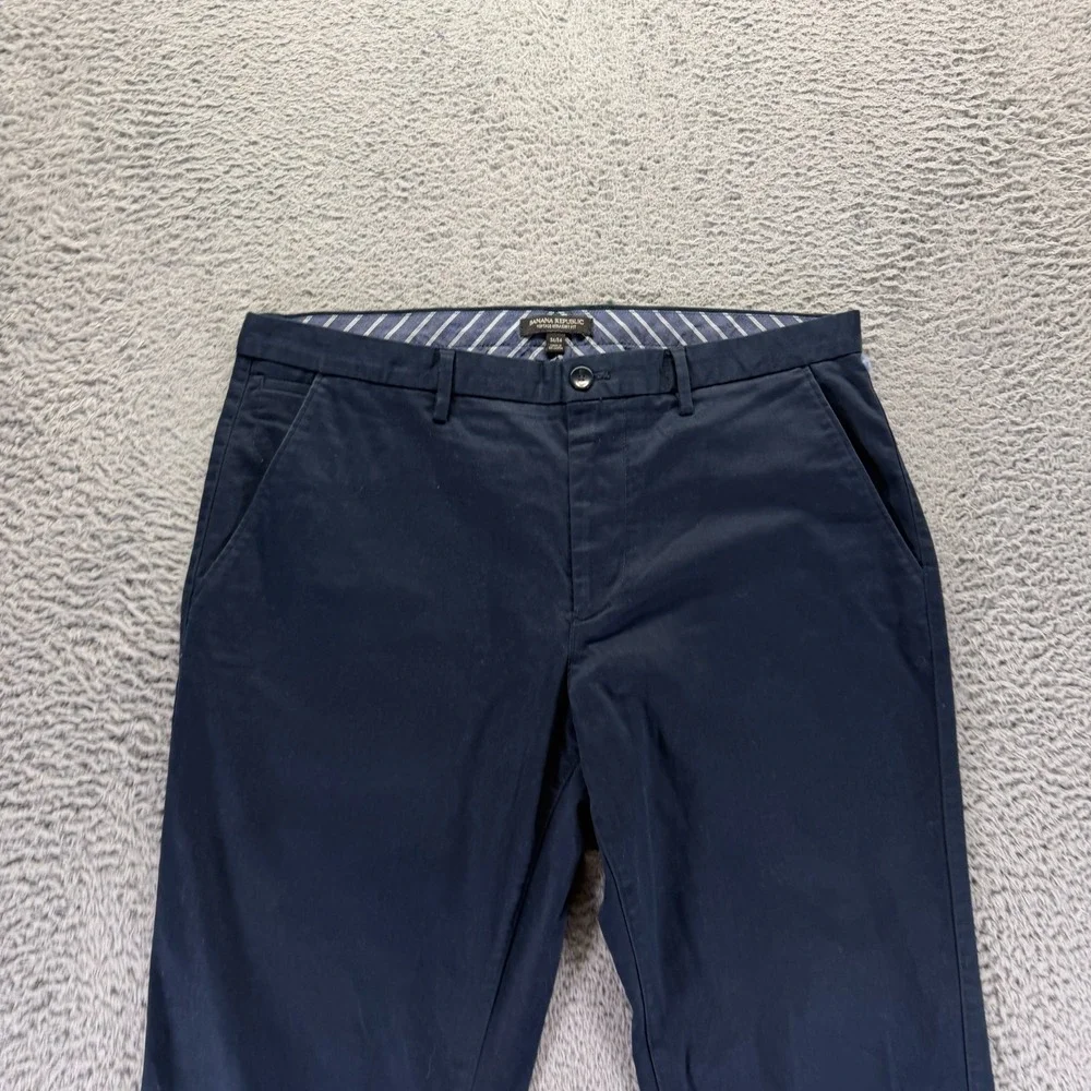 VTG Banana Republic Pant Mens 36x34 Blue Cotton Chino Straight Business Preppy